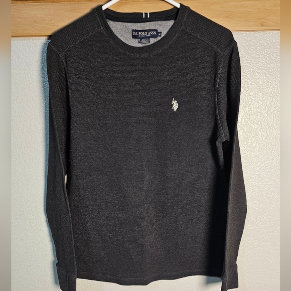 U.S. Polo Assn. Men's Black Long Sleeve Shirt Size Medium - Picture 2 of 7